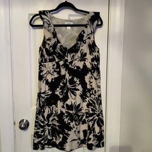 Ann Taylor LOFT Black Floral Print Dress Size 6